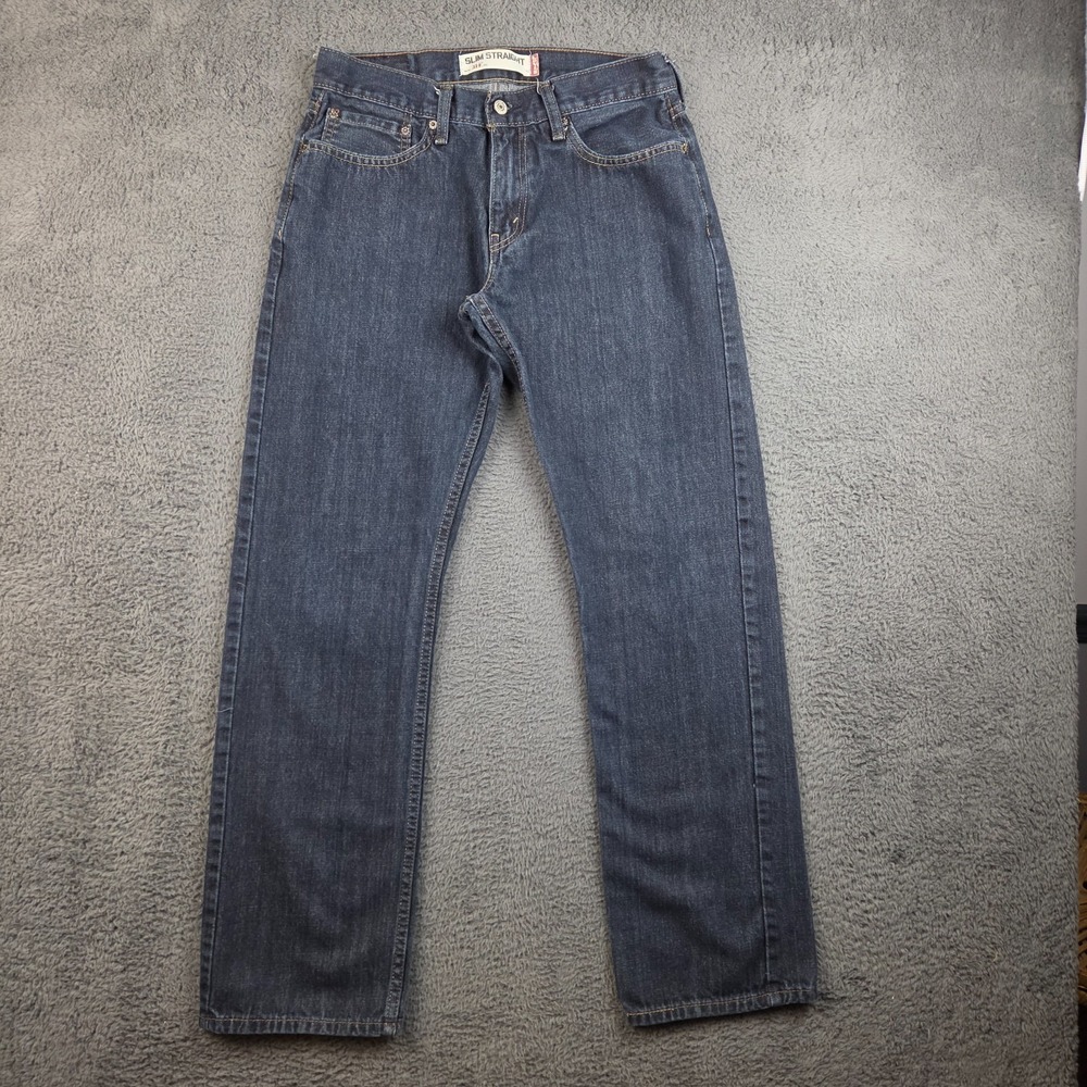 Levi's 514 Jeans Men's 32x32 Slim Straight Dark Wash Blue Denim Pants Cotton